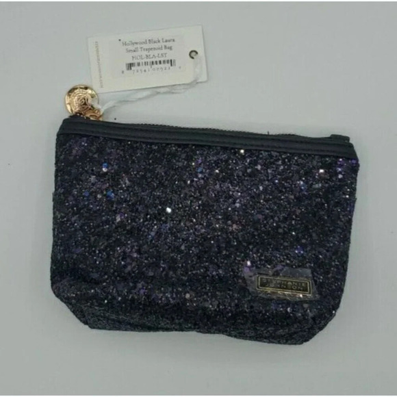 Stephanie Johnson Hollywood Black Laura Small Trapezoid Bag Make Up Bag NWT - Picture 6 of 7